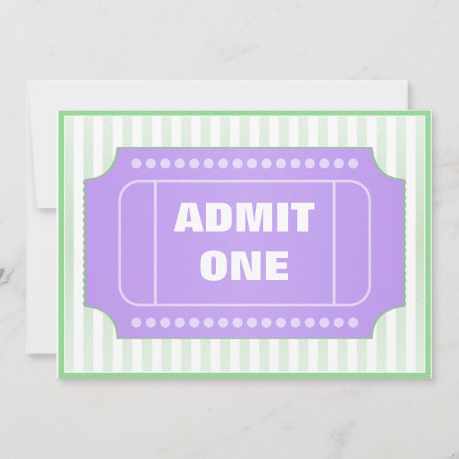 Invitation Fête d'anniversaire de cinéma Purple Green (Devant)