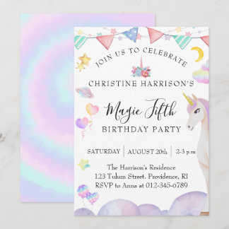 Invitation Fête d'anniversaire de cinquième anniversaire de l