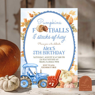 Invitation Fête d'anniversaire de citrouille de football et d