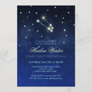 Invitation Fête d'anniversaire de constellation de Taureau
