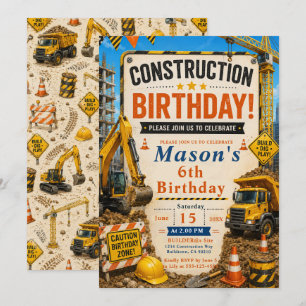 Invitation Fête d'anniversaire de construction