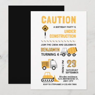 Invitation Fête d'anniversaire de construction