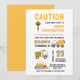 Invitation Fête d'anniversaire de construction