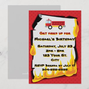 Invitation Fête d'anniversaire de corps de sapeurs-pompiers