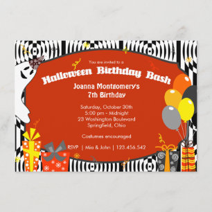 Invitation Fête d'anniversaire de costume de Halloween