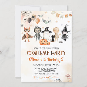 Invitation Fête d'anniversaire de costume effrayant Halloween