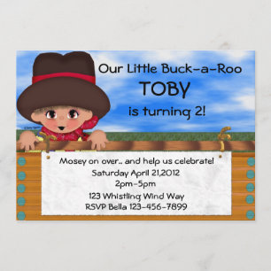 Invitation Fête d'anniversaire de cowboy