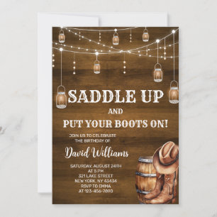 Invitation Fête d'anniversaire de cowboy occidental