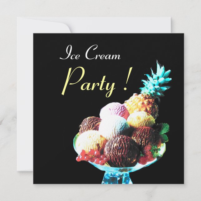 INVITATION FÊTE D'ANNIVERSAIRE DE CRÈME DE GLACE (Devant)