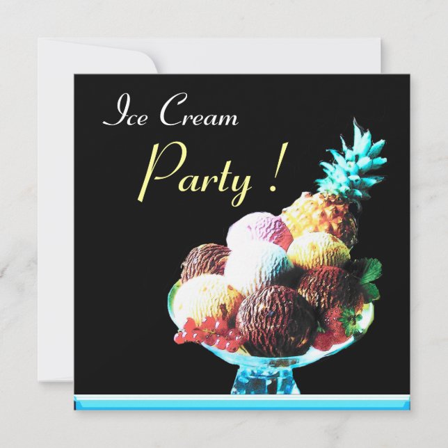 INVITATION FÊTE D'ANNIVERSAIRE DE CRÈME DE GLACE 2 (Devant)