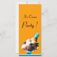 FÊTE D'ANNIVERSAIRE DE CRÈME DE GLACE Rouge Orange