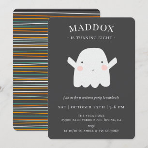 Invitation Fête d'anniversaire de Cube Ghost Halloween