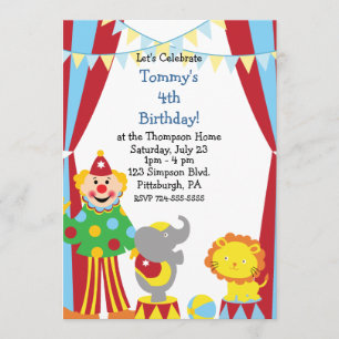 Invitation Fête d'anniversaire de Custom Child Circus