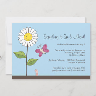 Invitation Fête d'anniversaire de Daisy & Butterfly Girls