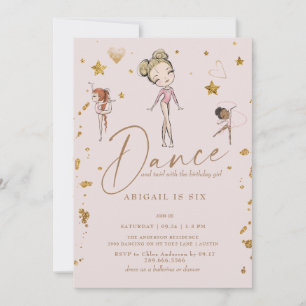 Invitation Fête d'anniversaire de danse et de ballet