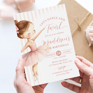 Invitation Fête d'anniversaire de danse et de tournoiement de