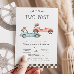 Invitation Fête d'anniversaire de deux ans de voiture de cour