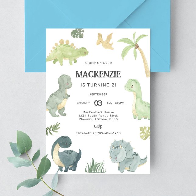 Invitation Fête d'anniversaire de dinosaure (Créateur téléchargé)