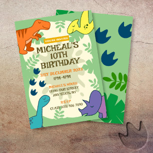 Invitation Fête d'anniversaire de dinosaure pour enfants