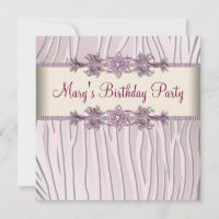 Fête d'anniversaire de femme Zèbre Rose
