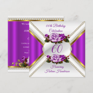 Invitation Fête d'anniversaire de femmes de tout âge Rose lil