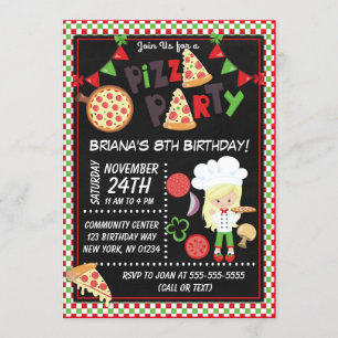 Invitation Fête d'anniversaire de fille blonde pour enfants t
