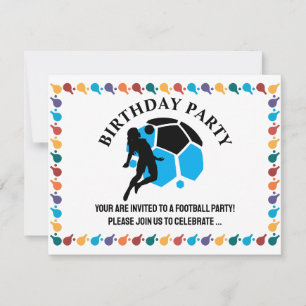Invitation Fête d'anniversaire de fille de football, Cadeau d