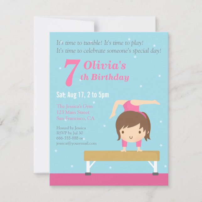 Invitation Fête d'anniversaire de fille de la Beam Beam (Devant)