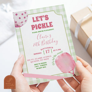 Invitation Fête d'anniversaire de fille de pickleball Prépara