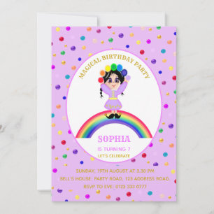 Invitation Fête d'anniversaire de fille mignonne