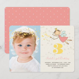 Invitation Fête d'anniversaire de fille Princesse Fée Caprici