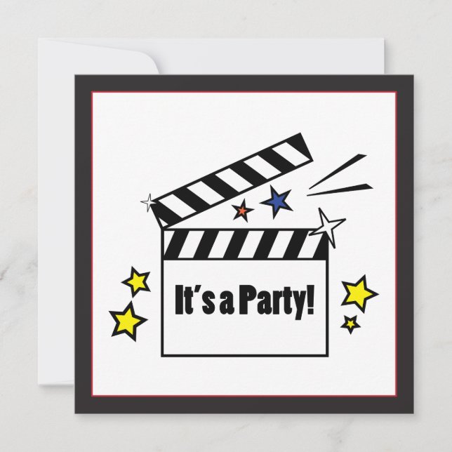 Invitation Fête d'anniversaire de films (Devant)