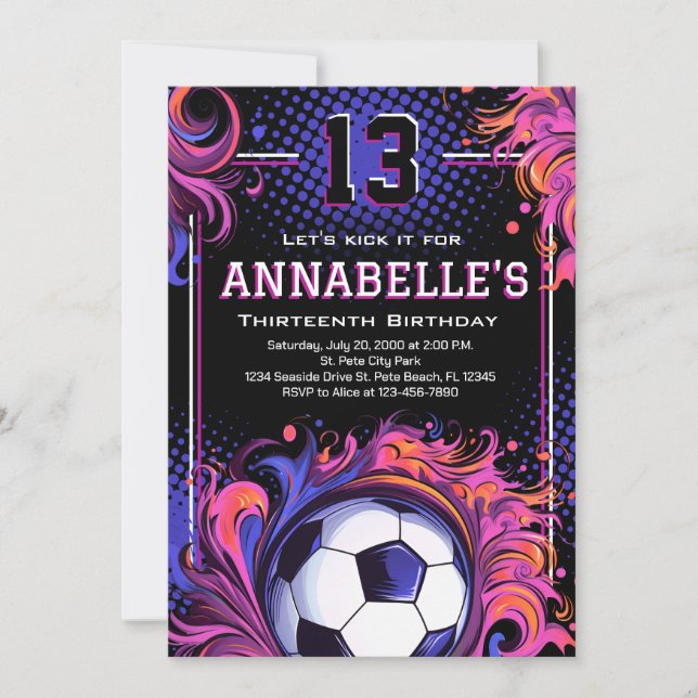 Invitation Fête d'anniversaire de football (Devant)