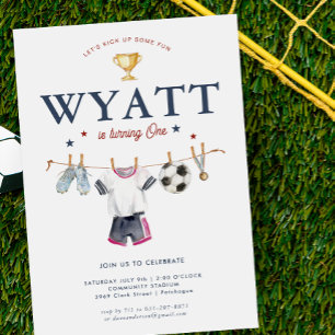 Invitation Fête d'anniversaire de football 1ère année Footb