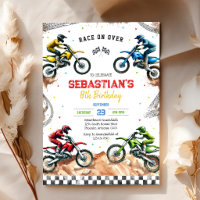 Fête d'anniversaire de garçon de course de moto de