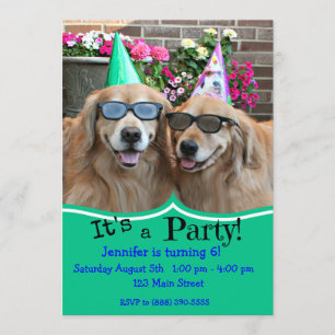 Invitation Fête d'anniversaire de golden retriever