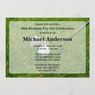 Invitation Fête d'anniversaire de golf