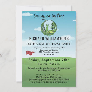 INVITATION FÊTE D'ANNIVERSAIRE DE GOLF AVEC HEURE DE DÉPART 6