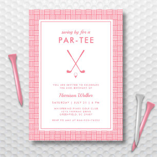 Invitation Fête d'anniversaire de golf pour elle à tout âge M