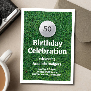 Invitation Fête d'anniversaire de golf sur le Green