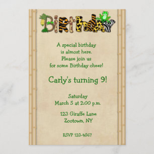 Invitation Fête d'anniversaire de grenouille d'impression de