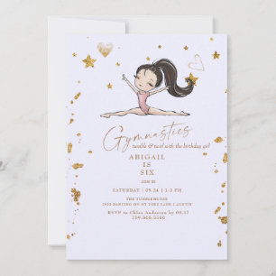 Invitation Fête d'anniversaire de gymnastique blonde 