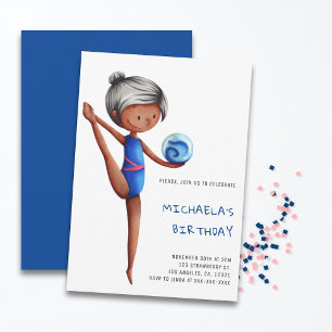 Invitation Fête d'anniversaire de gymnastique rythmique Simpl