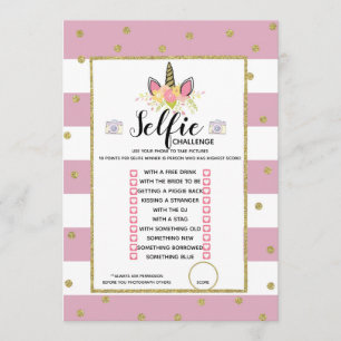 Invitation Fête d'anniversaire de jeu de défi de Selfie