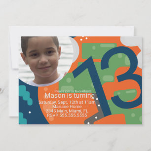 Invitation Fête d'anniversaire de jeu vidéo Pixel Photo