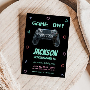 Invitation Fête d'anniversaire de jeux vidéo