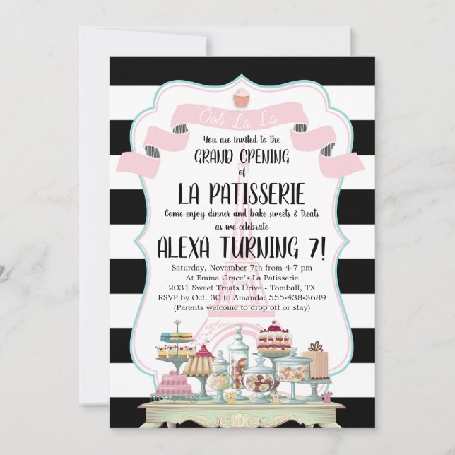 Invitation Fête d'anniversaire de la boulangerie française (Devant)