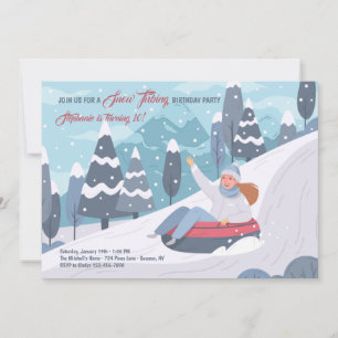 Invitation Fête d'anniversaire de la chasse à la neige