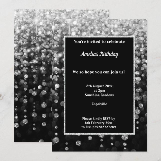 INVITATION FÊTE D'ANNIVERSAIRE DE LA CHUTE D'EAU DE DIAMANT B (Devant / Derrière)
