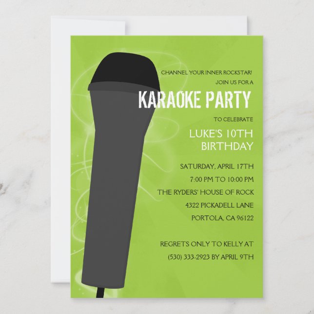 Invitation Fête d'anniversaire de la cime électrique Rock Out (Devant)